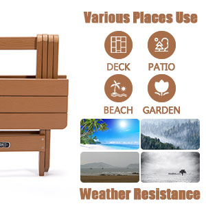 TALE Adirondack Portable Folding Side Table Square All-Weather And Fade-Resistant Plastic Wood Table Perfect For Outdoor Garden, Beach, Camping, Picnics,Ban Amazon