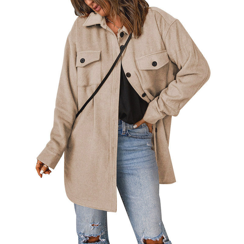 Fashion Casual Woolen Coat Women