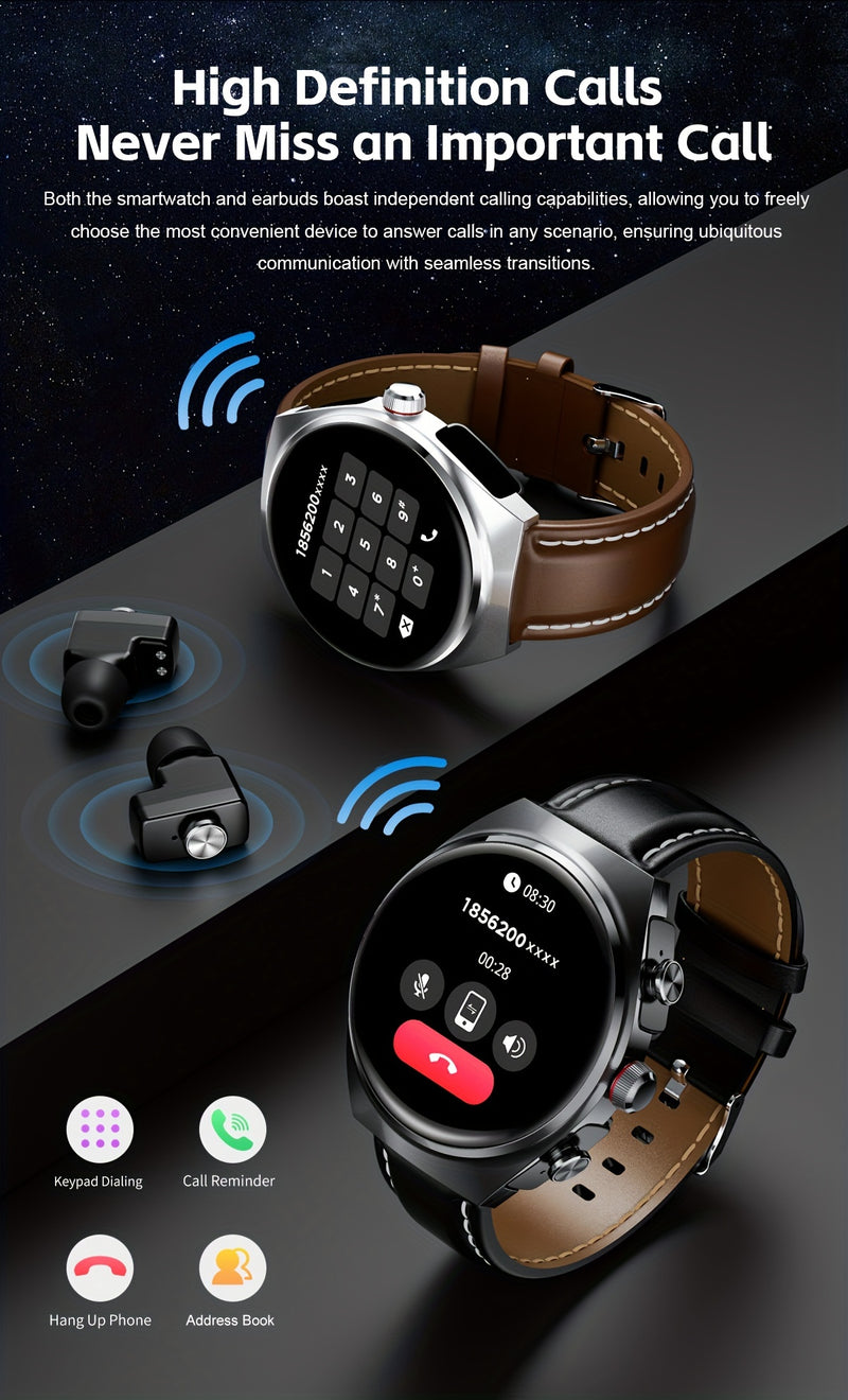 GT95 HD Full Touch Screen, TWS Earbuds + Outdoor IP67 Waterproof Smartwatch, 400mAh Battery For Long Srandby, Supports DIY Watch Faces, NFC Unlocking, Sports Data Tracking