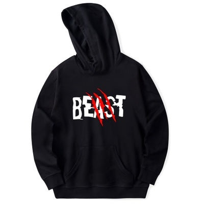 Beauty and Beast Printed Hooded Hoodie - Stylish Cotton-Blend for All Seasons