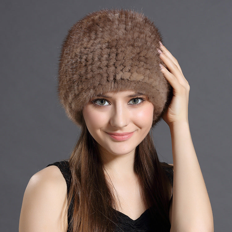 Mink Fur Hat Keeps Warm In Autumn And Winter Ladies