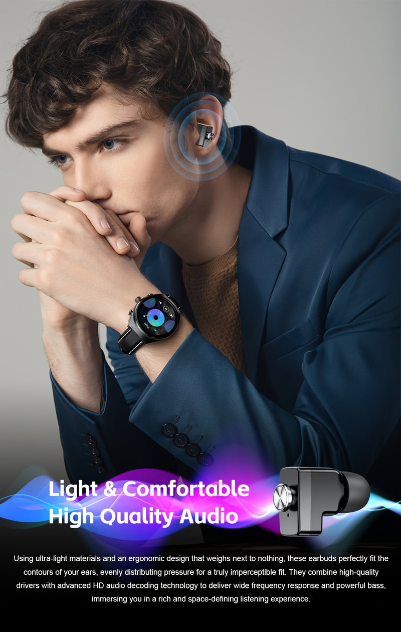 Full HD screen alloy shell, TWS sports headset+outdoor IP67 waterproof smart watch, 400mAh battery over long -term battery life, support custom dial, NFC unlock, various sports data tracking