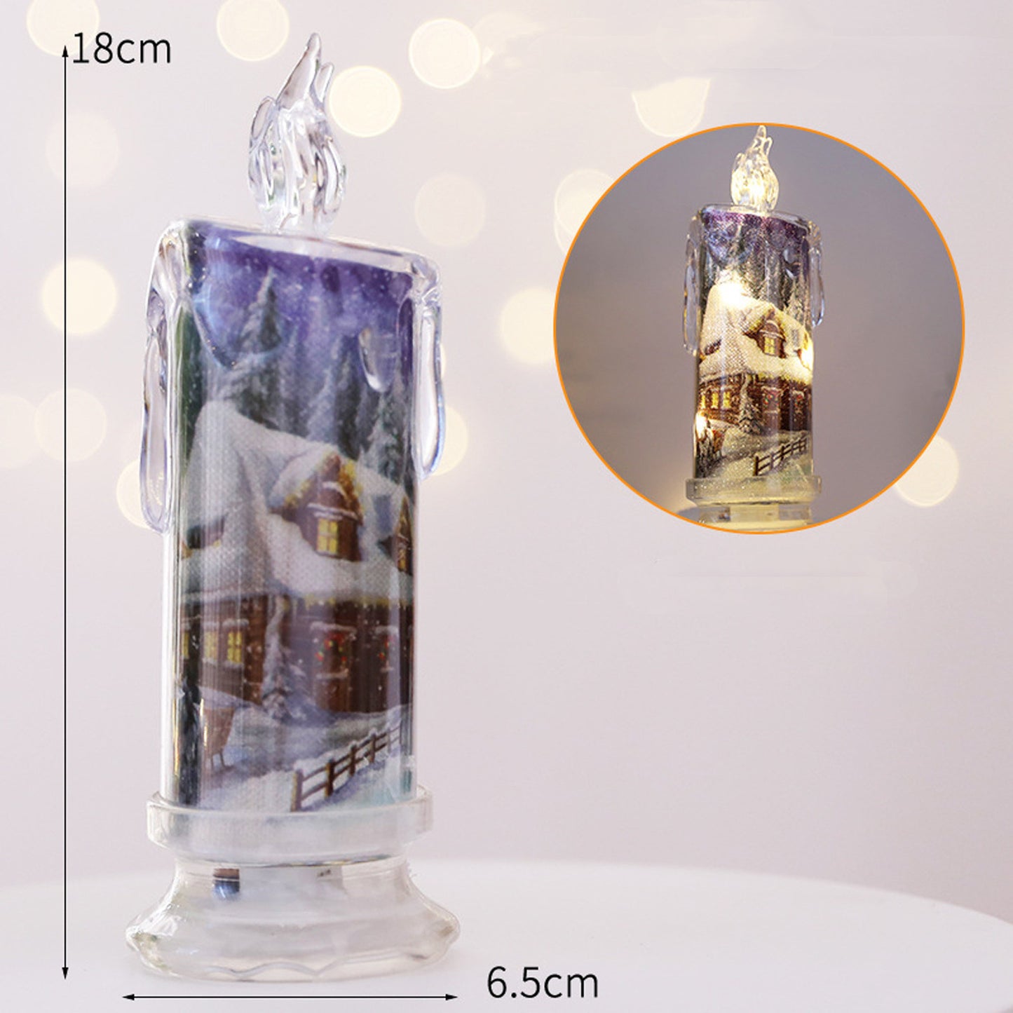 Christmas Transparent Electronic Candles Decorative Gifts