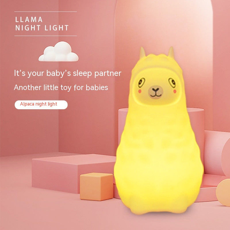 Amazon Creative Cartoon Alpaca Night Light USB Charging Bedside Smart Small Night Lamp Reading Light Gift Sleep