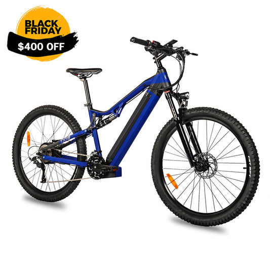 500W Electric Bike - 27.5 Inches 500W 48V 27 Speed Blue Ebike US only