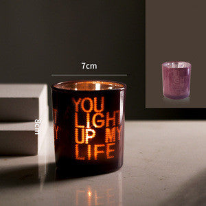 Personalized Christmas Decoration Glass Empty Cup Candle Holder Decoration Incense