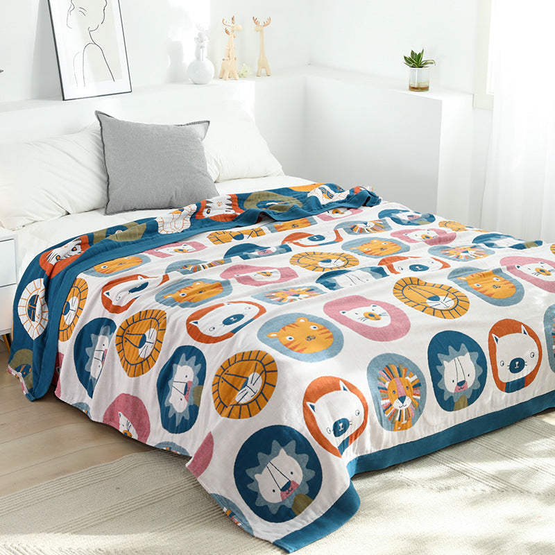 Five-layer Gauze Cartoon Color Cotton Air Conditioner Nap Blanket