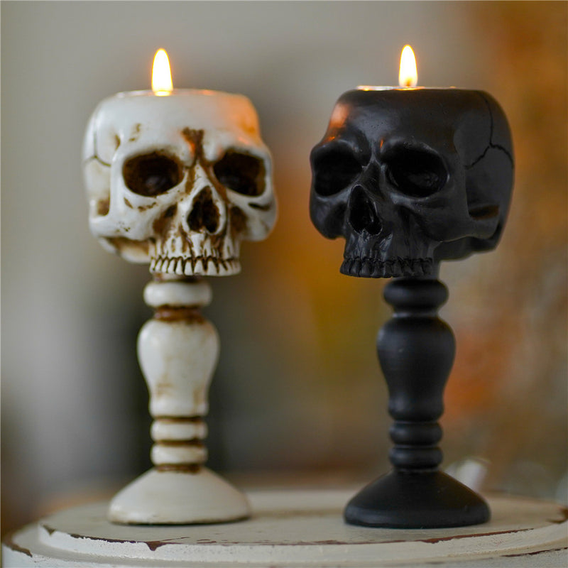 Three-dimensional Skull Column Candlestick Home Decoration