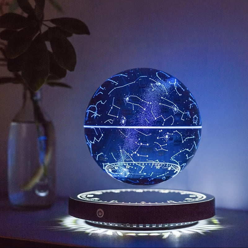 Anti-Gravity Black Magnetic Levitation Night Light Constellation Ball Unique Office Star Globe Table Lamp, Creative LED Starlight Ball Gift For Halloween And Christmas