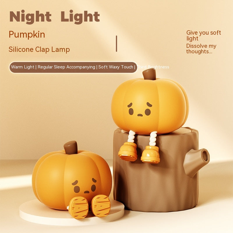 Veilleuse citrouille d'halloween en Silicone souple, lampe tactile à intensité variable, Rechargeable, décoration de chevet, cadeaux pour enfants, décorations d'halloween