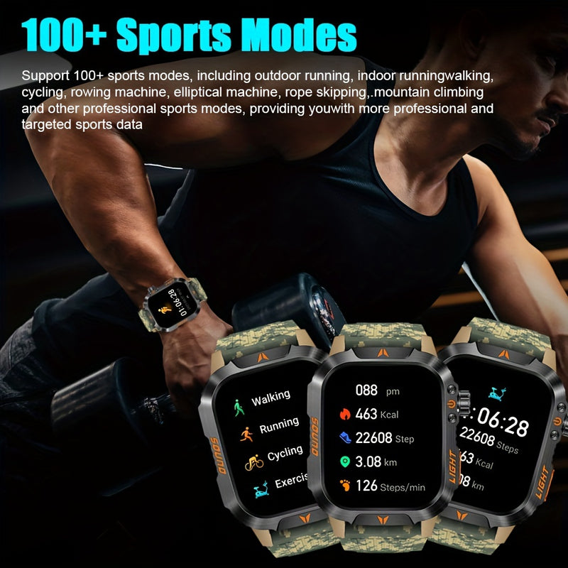 Smart Watch (Answer/Call) Outdoor Sports Watch LED Altimeter Barometer 100+ Sports Modes 600mAh Battery Multimedia Message Viewing Weather Pedometer Fitness Tracker for Android iPhone Gift