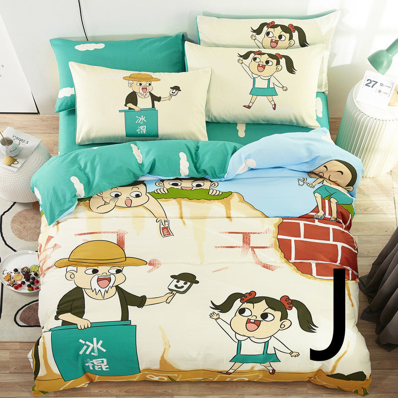 Drap de lit pour enfants, Textile de maison, dessin animé mignon, housse de couette, literie