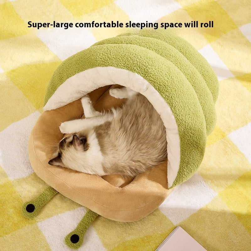 Warm Cat Semi-closed Snail Slippers Nest Pet Products