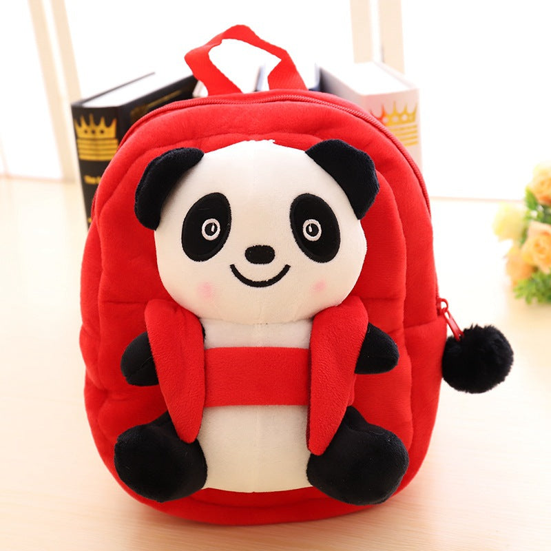 Cartoon panda plush children's school bag