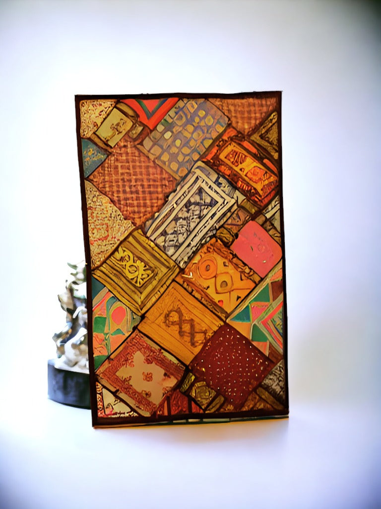 Handmade quilted wall hanging with patchwork beautiful, quilted wall art