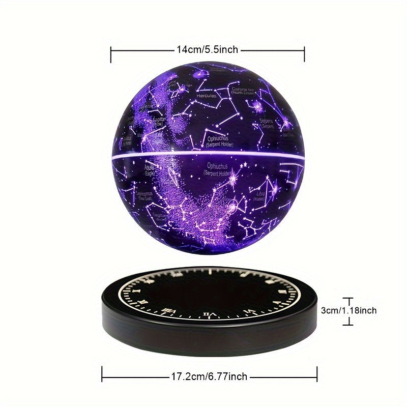 Anti-Gravity Black Magnetic Levitation Night Light Constellation Ball Unique Office Star Globe Table Lamp, Creative LED Starlight Ball Gift For Halloween And Christmas