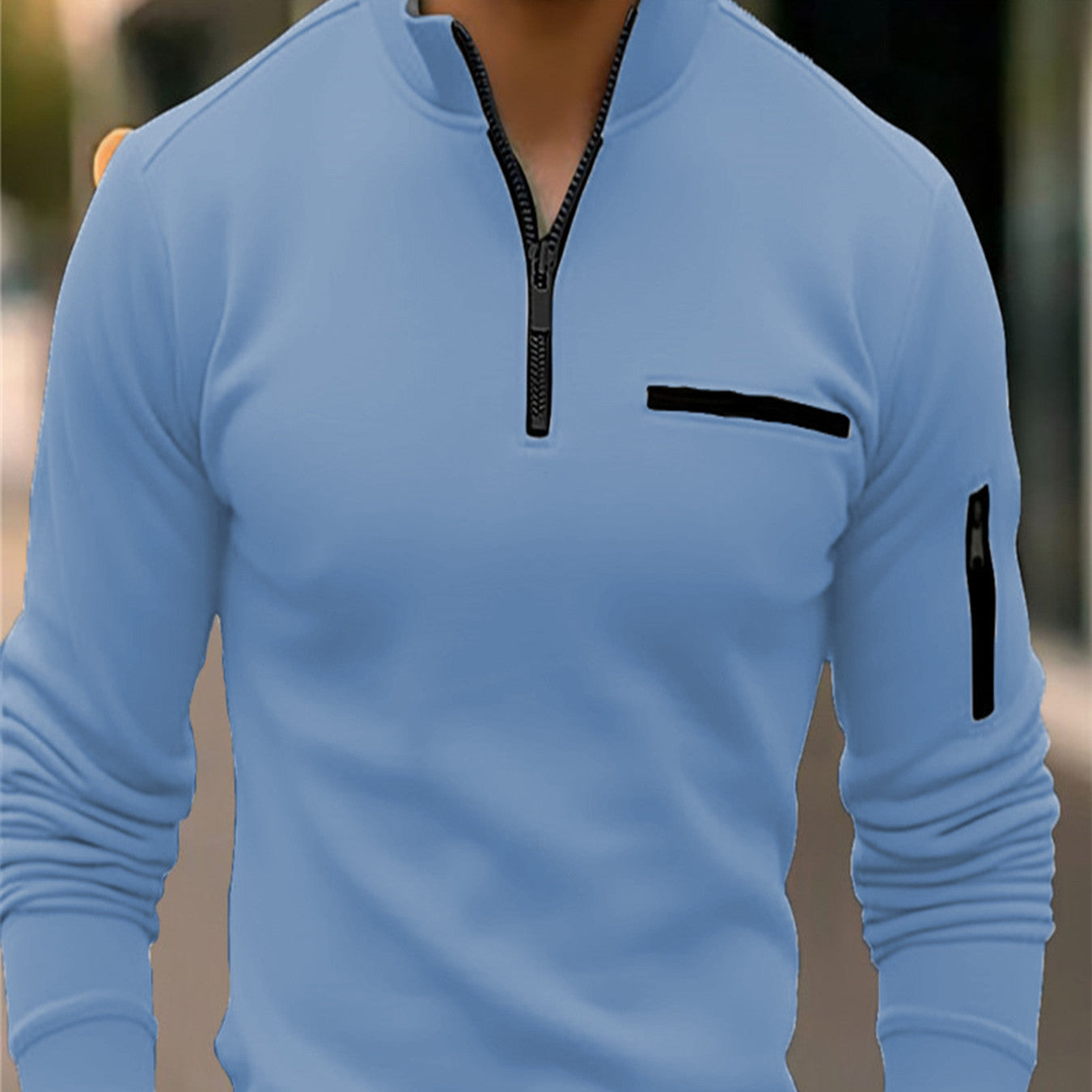 Men's Fashion Sports POLO Zipper Sweatshirt