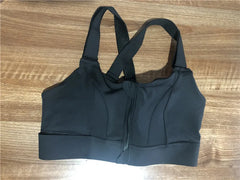 Women Sports Bras Tights Crop Top Yoga Vest Front Zipper Plus Size Adjustable Strap Shockproof Gym Fitness Athletic Brassiere