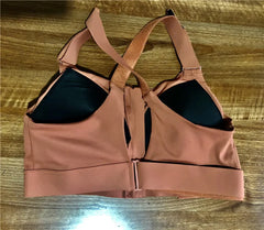 Women Sports Bras Tights Crop Top Yoga Vest Front Zipper Plus Size Adjustable Strap Shockproof Gym Fitness Athletic Brassiere