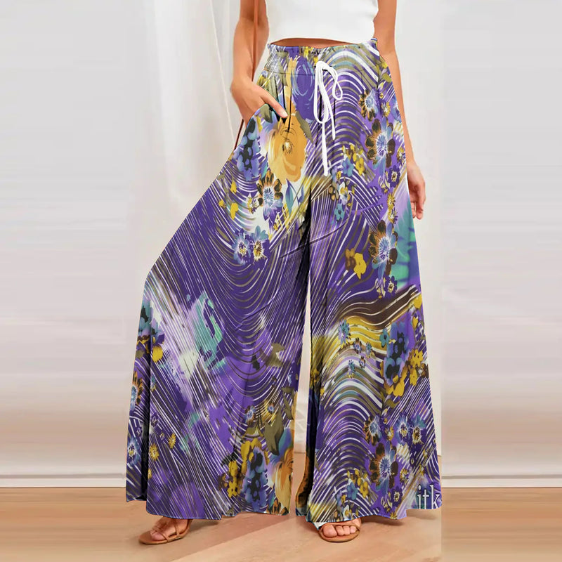 Asia 3D Butterfly Digital Print Casual Breathable Beach Women's Pants 2023 Fall New Yoga Practice Oversized Mop Wide Leg Pants