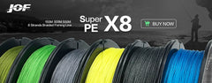 JOF PE Braided Fishing Line – 300M/500M/1000M | 8 & 4 Strands | 18-88LB | Super Strong Multifilament Fishing Wire – Japan Technology