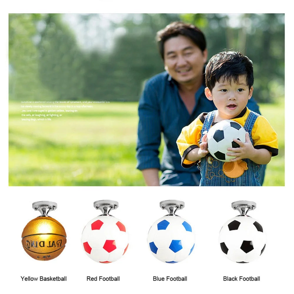 Soccer Ball LED Ceiling Lights 220V E27 Football Bar Club Ceiling Lamp Creative Kids Boy's Bedroom Decoration Light Fixture