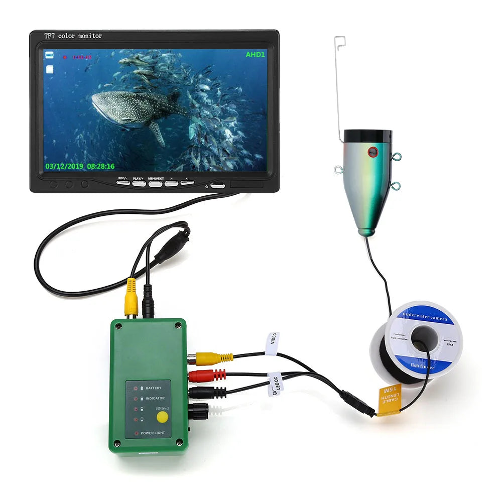 7inch Fish Finder Underwater Fishing Camera 15pcs White LEDs +15pcs Infrared Lamp 1080P HD Camera With 15M 30M For Ice Fishing