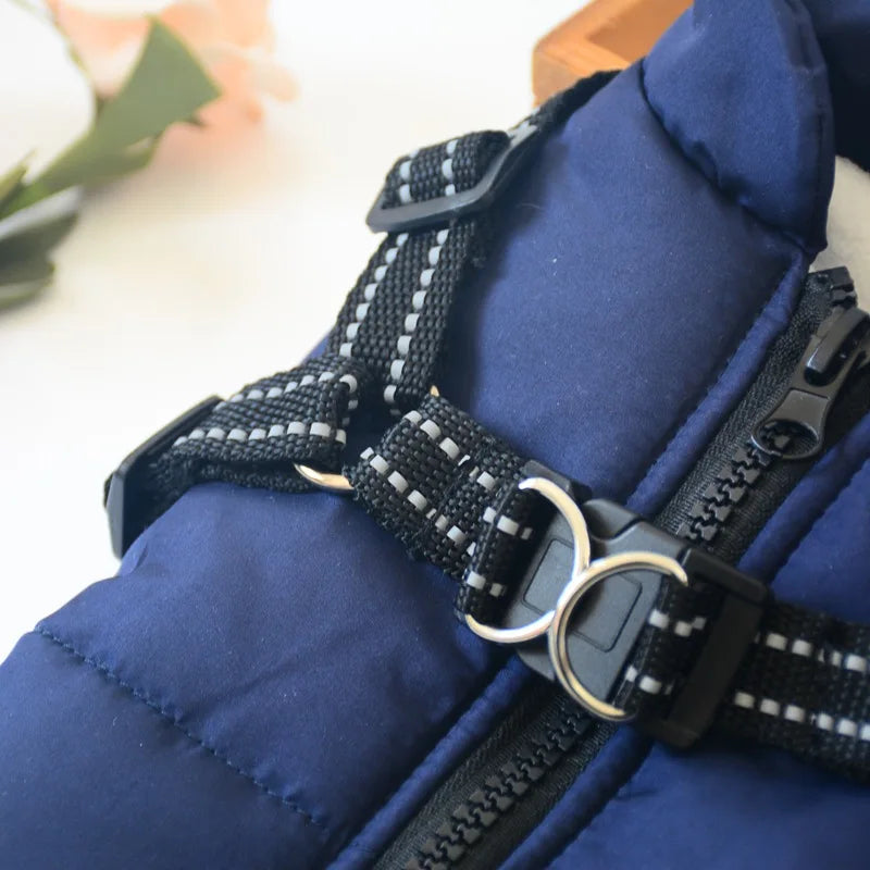 Pet Dog Jacket With Harness Winter Warm Dog Clothes Waterproof Dog Coat for Small Large Dogs Chihuahua French Bulldog Outfits