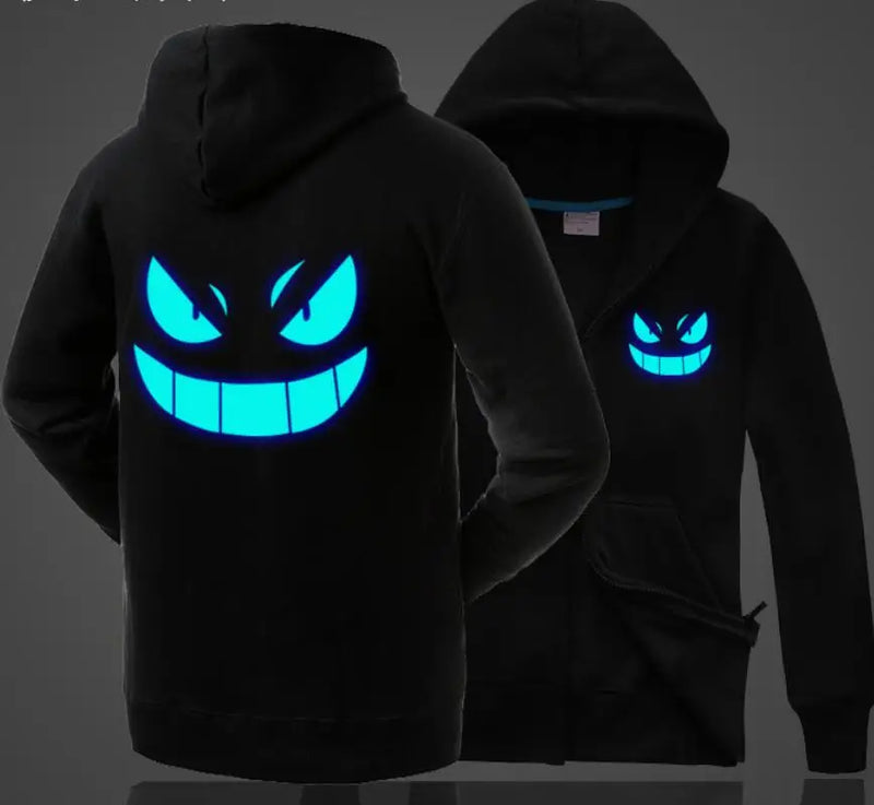 Men Hoodies Fashion Luminous Glowing Design Hooded Sweatshirt Unisex Streetwear Hip Hop Casual Loose Hoodie Pullovers Clothing