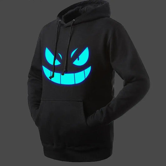 Men Hoodies Fashion Luminous Glowing Design Hooded Sweatshirt Unisex Streetwear Hip Hop Casual Loose Hoodie Pullovers Clothing