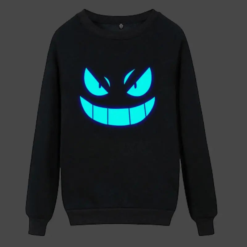 Men Hoodies Fashion Luminous Glowing Design Hooded Sweatshirt Unisex Streetwear Hip Hop Casual Loose Hoodie Pullovers Clothing