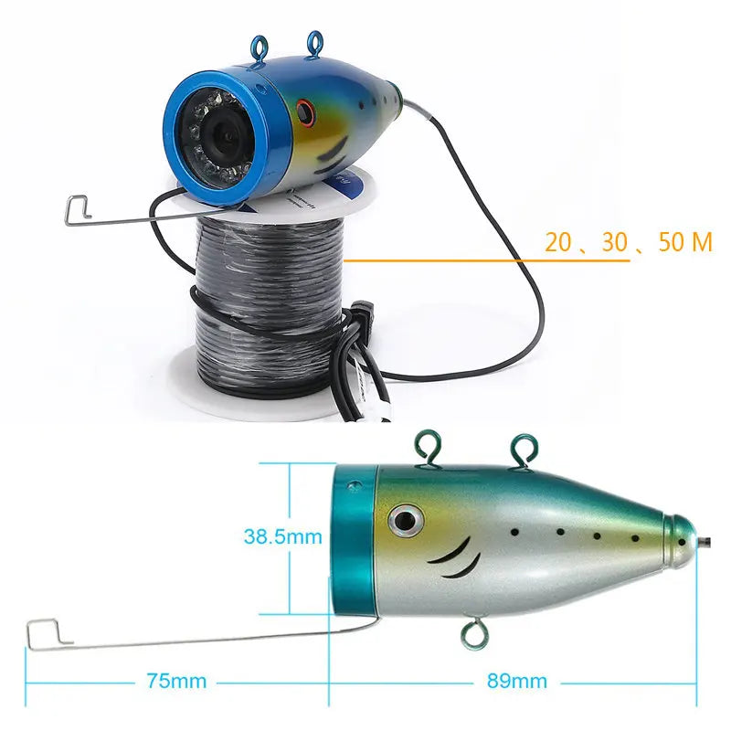 Fish Finder Underwater Fishing Camera Double Lamp 30LEDs 7Inch 15M 30M 50M IP68 Waterproof For ICE/Sea/River Fishing Fishfinder