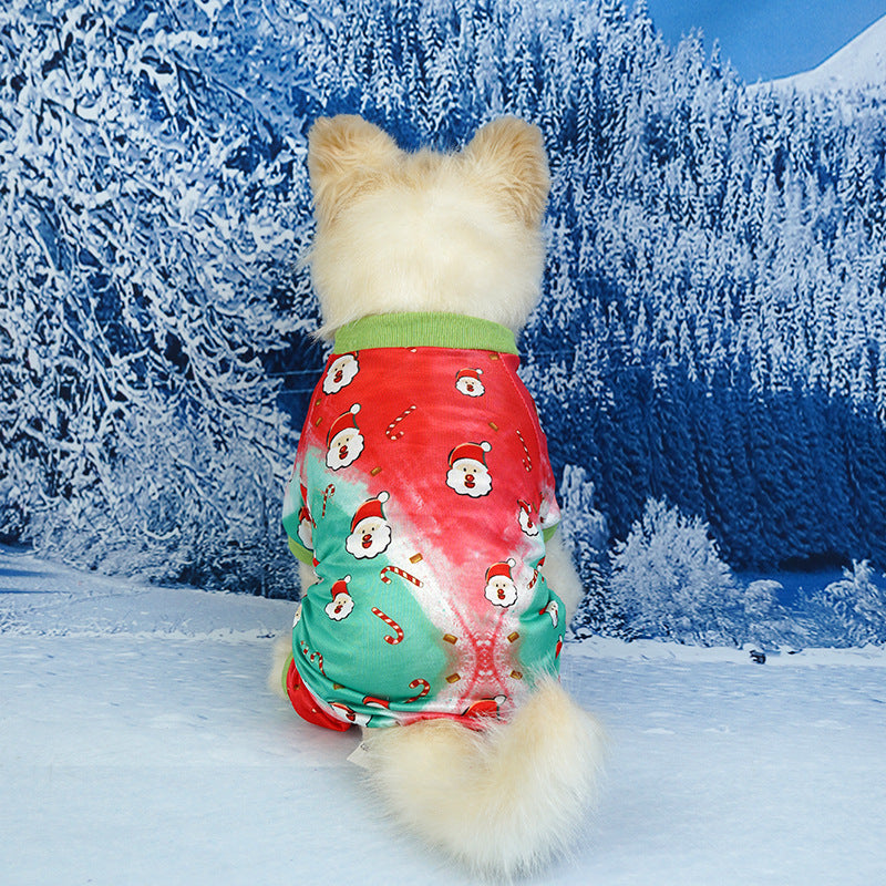 Pet Christmas Clothes Home Red Green