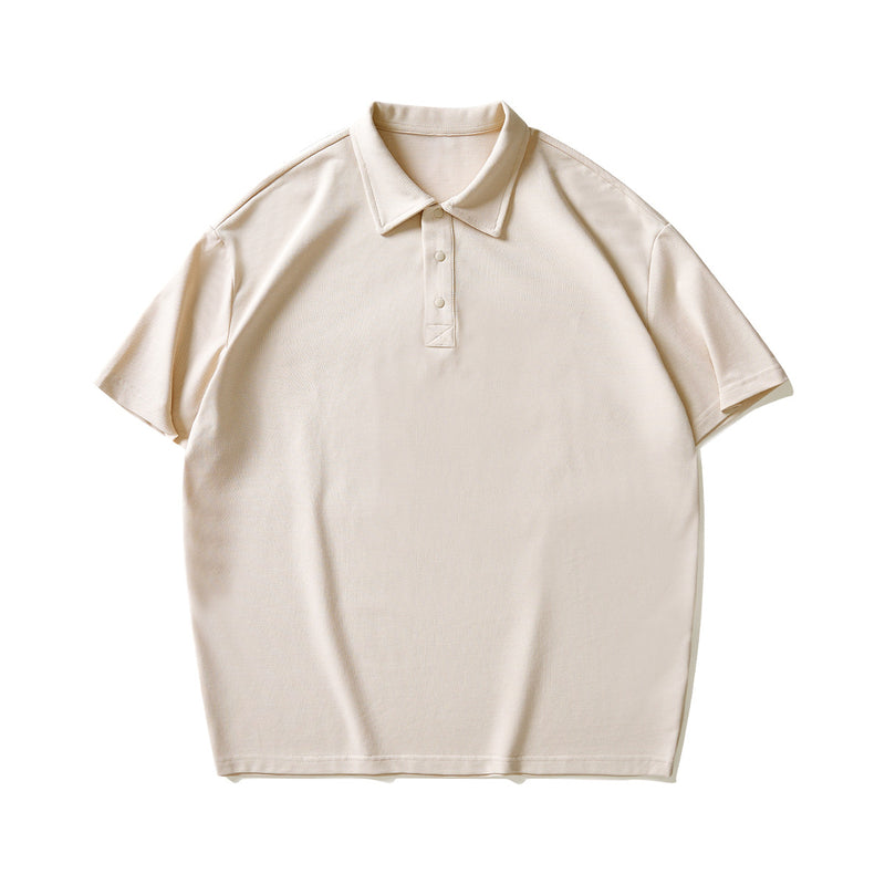 210g Pearl Cotton Basic Solid Color Polo Shirt