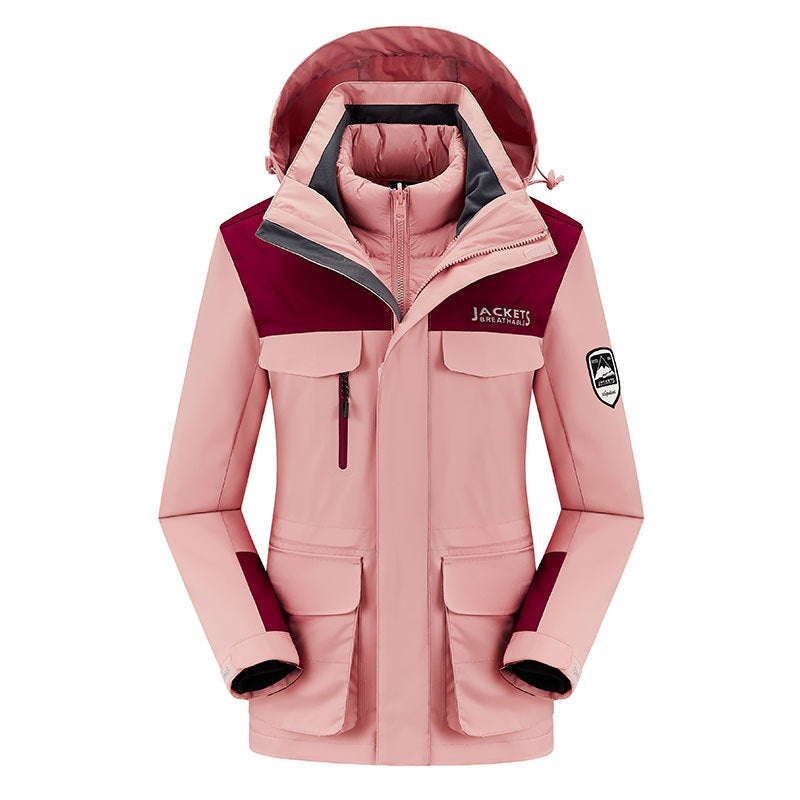 Women's Fashion Winter Down Jacket Liner Outdoor Three-in-one Shell Jacket