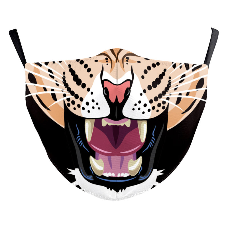 Wansheng Digital Printing Face Animal Tiger Ear Hanging Double-layer Mask
