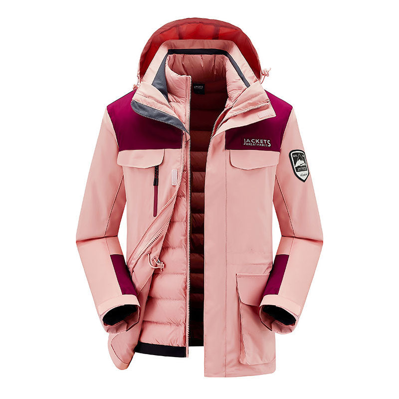 Women's Fashion Winter Down Jacket Liner Outdoor Three-in-one Shell Jacket