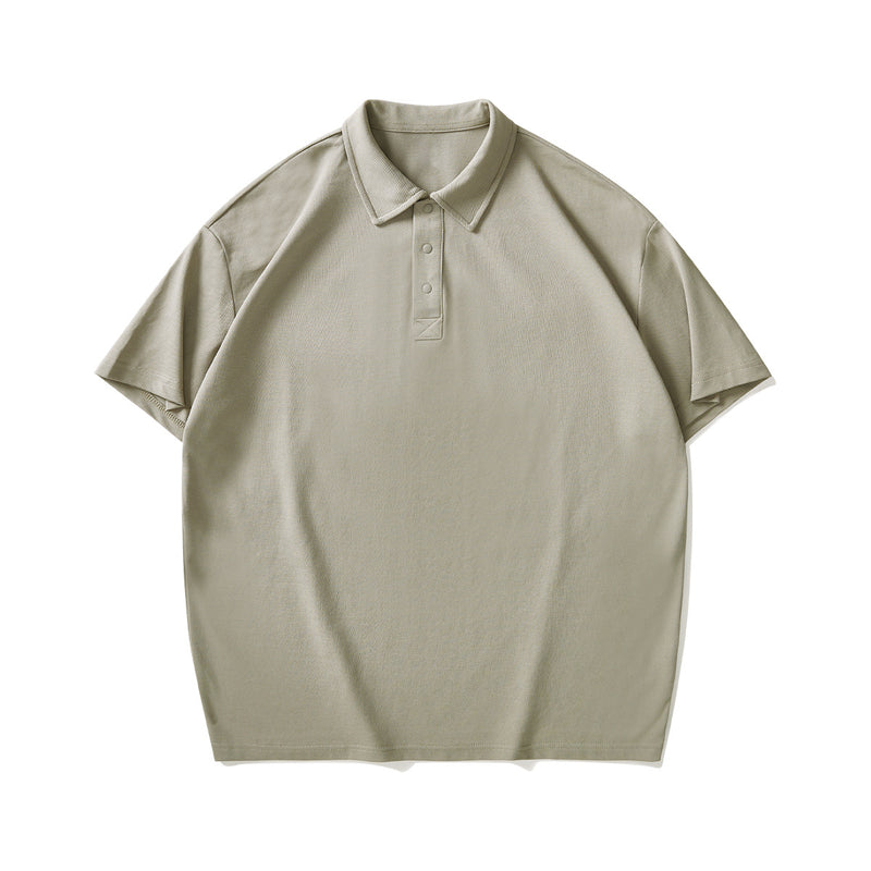 210g Pearl Cotton Basic Solid Color Polo Shirt