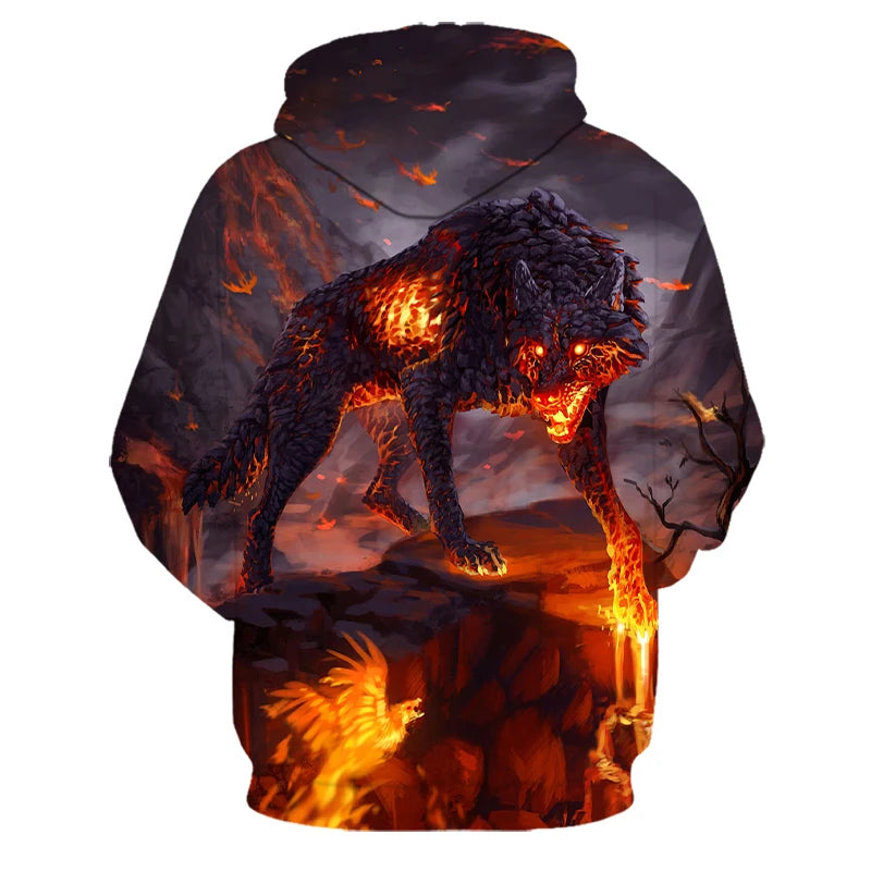 Animal Wolf 3D Printed Hooded Sweatshirts Men Women Fashion Casual Oversized Pullover Hip Hop Harajuku Streetwear Hoodies