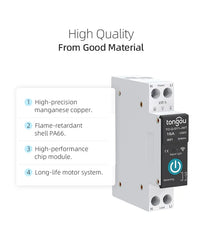 SmartLife WiFi Energy Meter & Circuit Breaker by TONGOU | 16A Single Pole DIN Rail Smart Switch | Wireless Remote Power Control & Electricity Usage Tracker