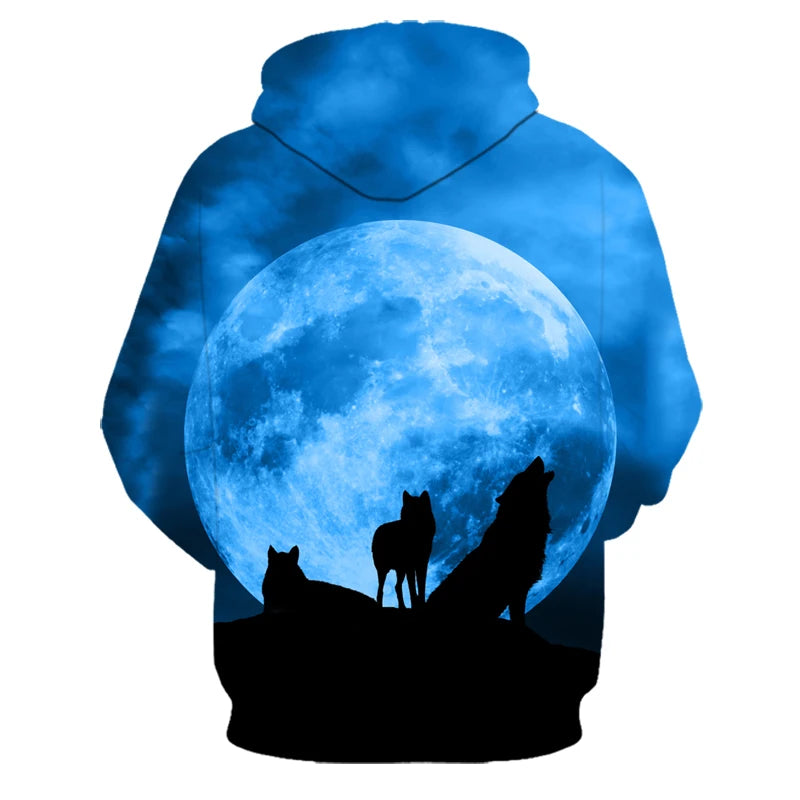 Animal Wolf 3D Printed Hooded Sweatshirts Men Women Fashion Casual Oversized Pullover Hip Hop Harajuku Streetwear Hoodies