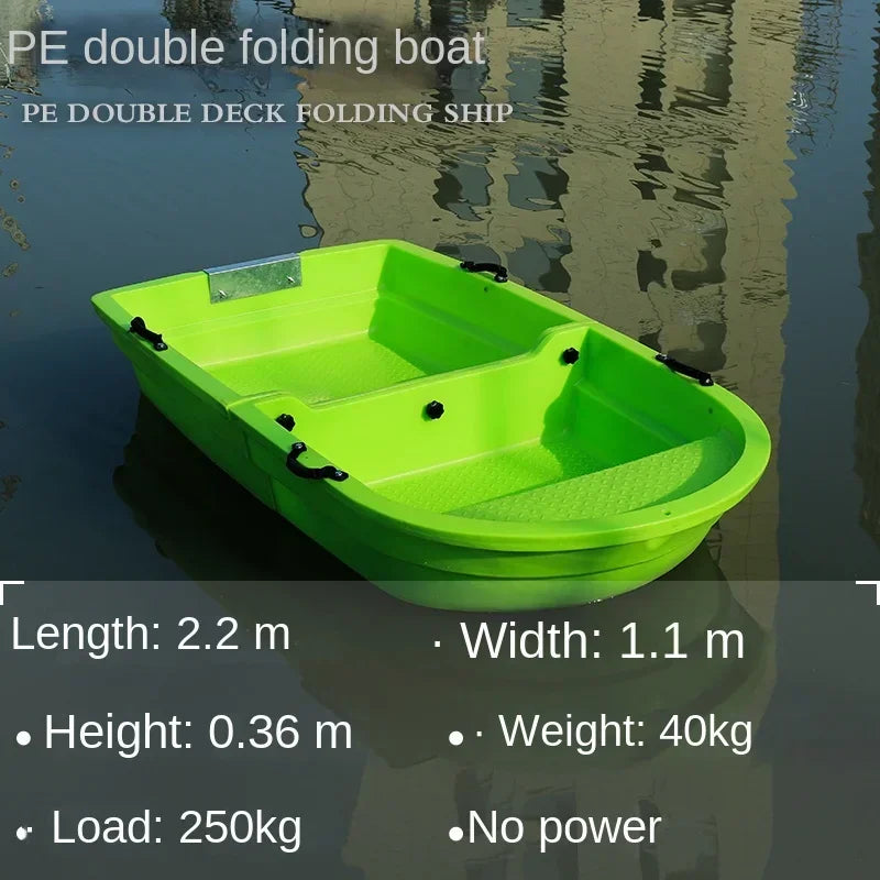 PE Double deck Foldable Sectional Plastic Boats, 2.2M, 2.7M, 3.1M, 3.6M, 4M, 2-6 people CE for Fishing, Drifting, Rowing