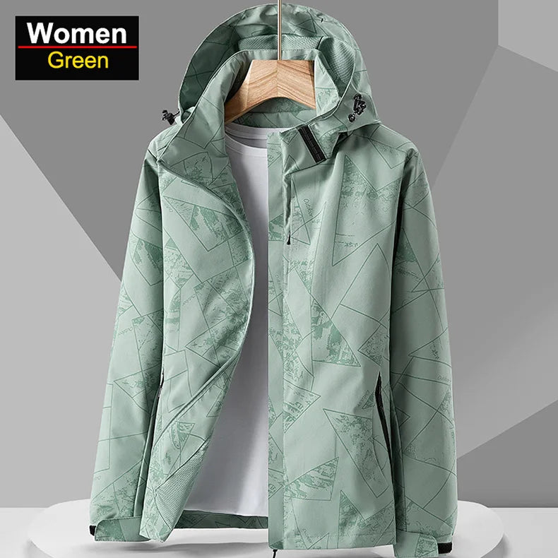 CHRLCK Women's Waterproof Hiking Jacket Reflective Windproof Running Jacket Women Camping Fishing Hunting Trekking Coats