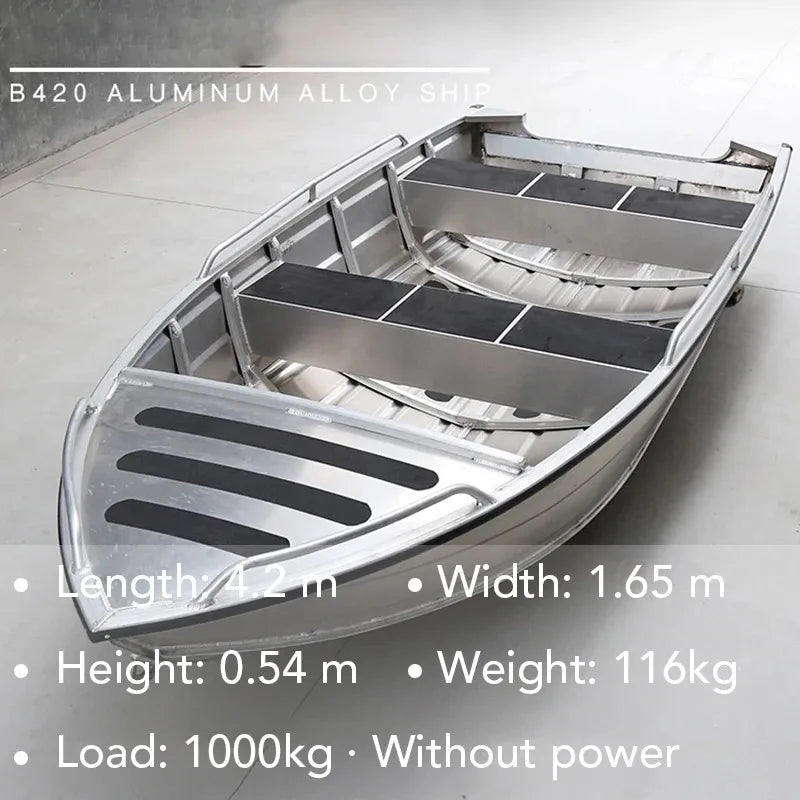 Aluminium Fishing Boat 3.8M 4.2M 4.7M 5.2M 12.5ft B-series Rowing Boats Yacht Welded Deep V Hull Luxury Boat