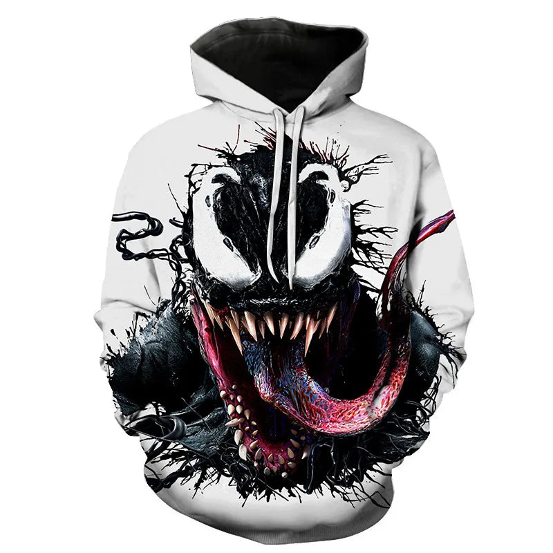 European and American 2024 Autumn Hot Trend Casual Children's Clothing Hoodies Horror Bloody Venom Children's Hooded Sweatshirts