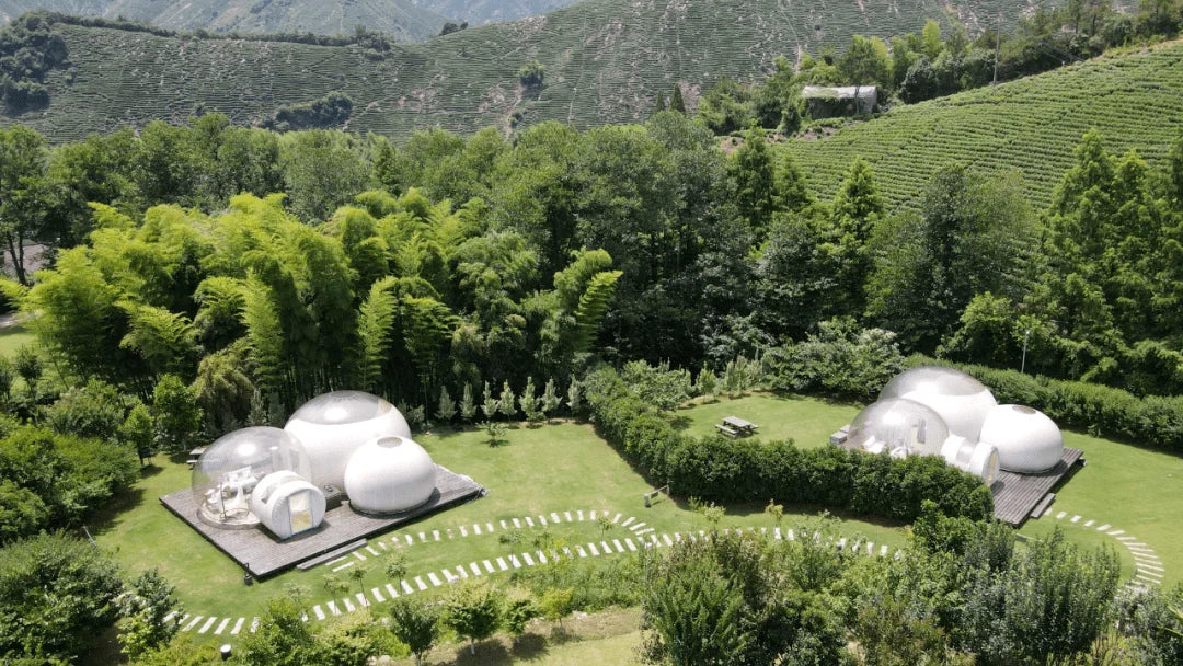 Three Transparent Inflatable Bubble Tent Spherical Clear House Garden Cabin Lodge Starry Sky  Dome With Free Blower