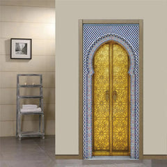 Sticker Door Stickers Home Decor Art Mural Living Room Great Mosque of Mecca Vinly Wallpaper Wall Stickers Porch door mural