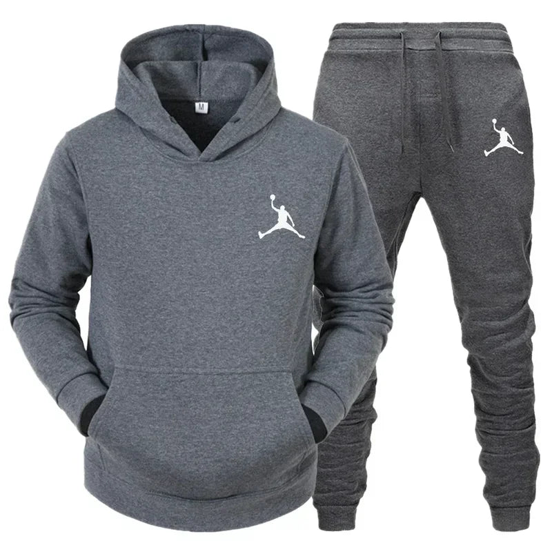 Tracksuit Sets Men's Casual Fleece Warm Hoodies Pants 2PCS Mens Long Sleeve Sport Suit Male Pullover Hoodies Sports Clothing