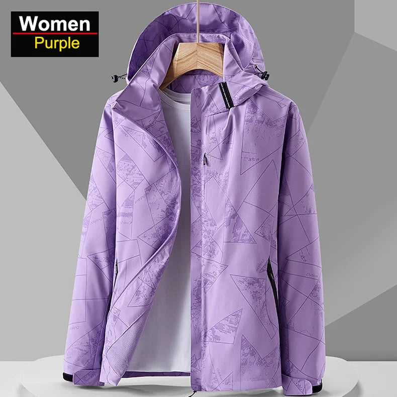 CHRLCK Women's Waterproof Hiking Jacket Reflective Windproof Running Jacket Women Camping Fishing Hunting Trekking Coats