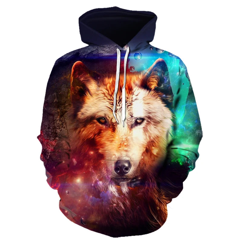 Animal Wolf 3D Printed Hooded Sweatshirts Men Women Fashion Casual Oversized Pullover Hip Hop Harajuku Streetwear Hoodies